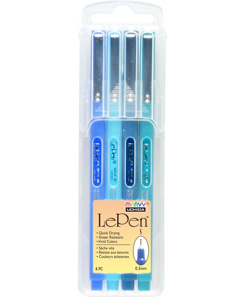 Le Pen 4 Piece Felt Pen Set - Superfine Nib | Various Mixes