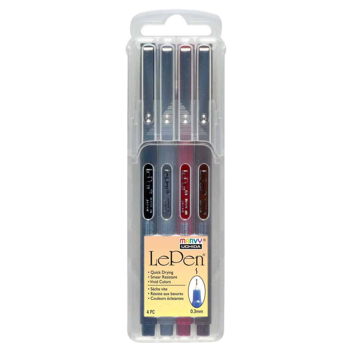 Le Pen 4 Piece Felt Pen Set - Superfine Nib | Various Mixes