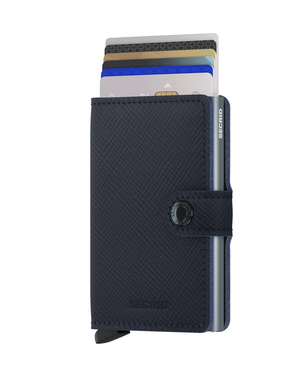 Miniwallet | Saffiano Navy Leather | by Secrid Wallets - Lifestory