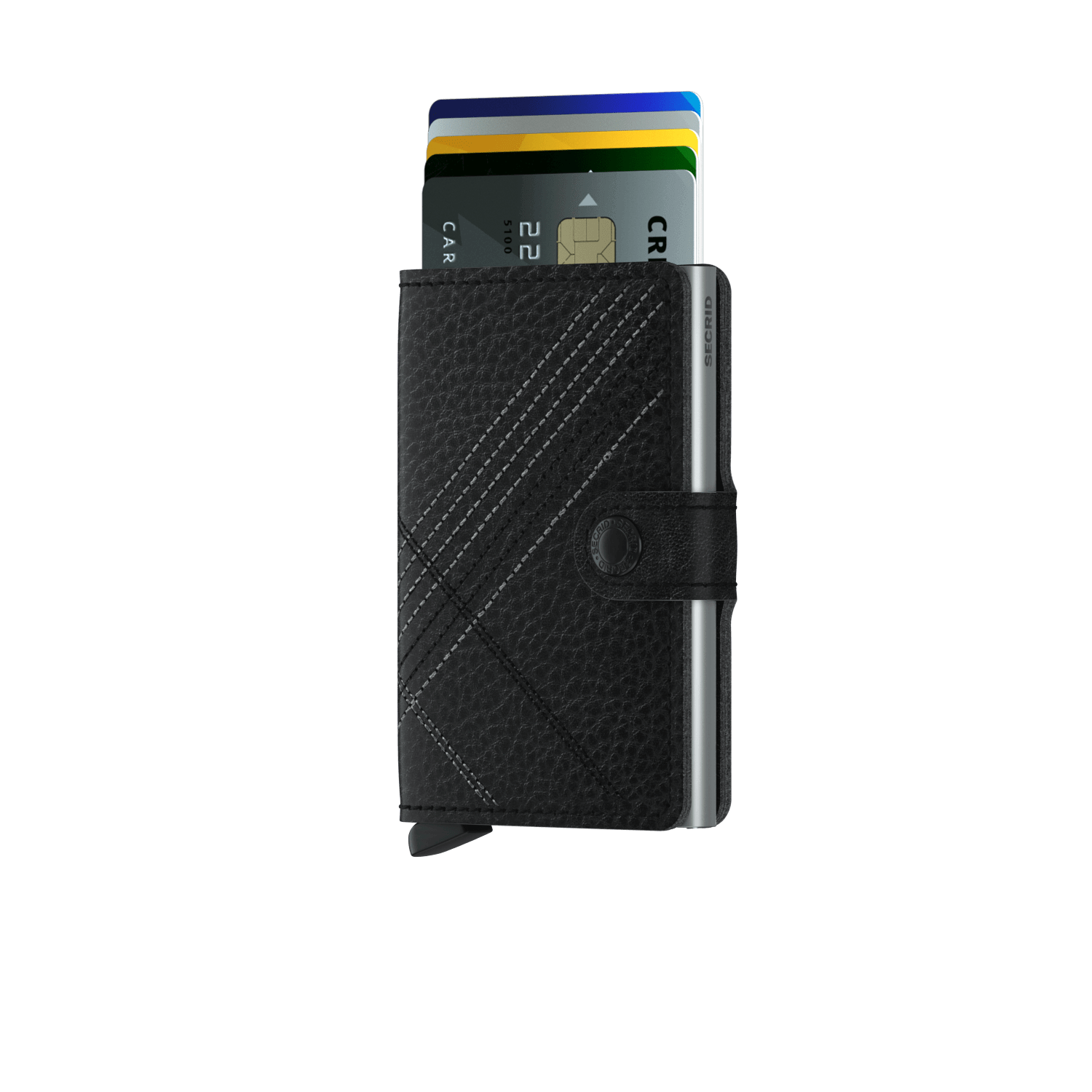 Miniwallet | Stitched Linea Black Leather | by Secrid Wallets - Lifestory - Secrid Wallets