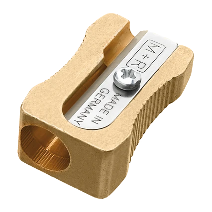 Möbius + Ruppert Brass Single Pencil Sharpener - Logos Wedge