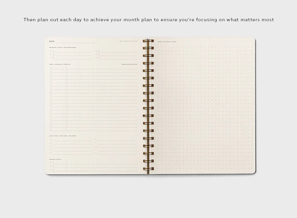 Moxon B5 Form Lined Wire-Bound Daily Planner