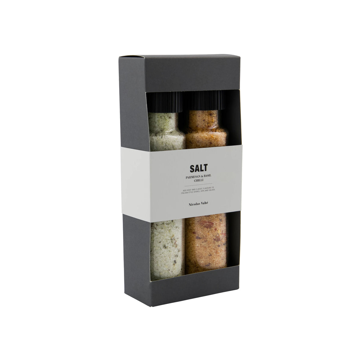 Nicolas VahΓ© Salt Gift Box, Parmesan & Basil and Chilli at Lifestory