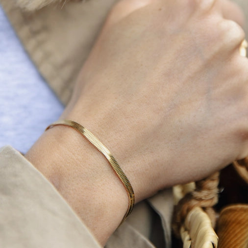 Snake Chain Bracelet - Water Resistant Gold Plating by Nordic Muse - Lifestory