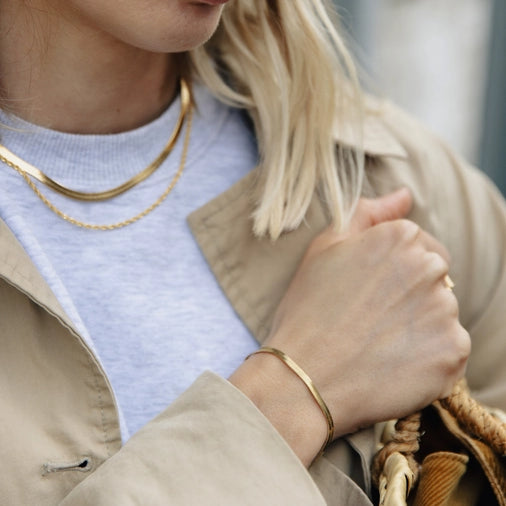 Snake Chain Bracelet - Water Resistant Gold Plating by Nordic Muse - Lifestory