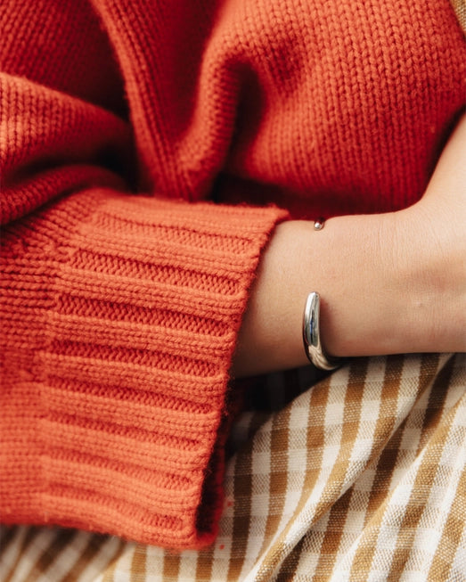 Bold Fluid Cuff Bangle  - Water Resistant Gold or Silver Plating by Nordic Muse - Lifestory