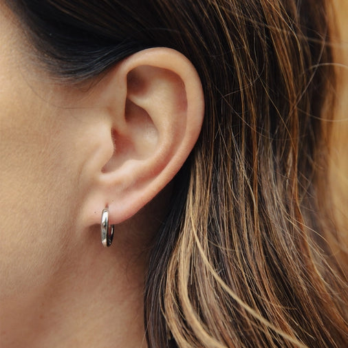 Everyday Hoop Earrings - Water Resistant Silver Plating by Nordic Muse - Lifestory