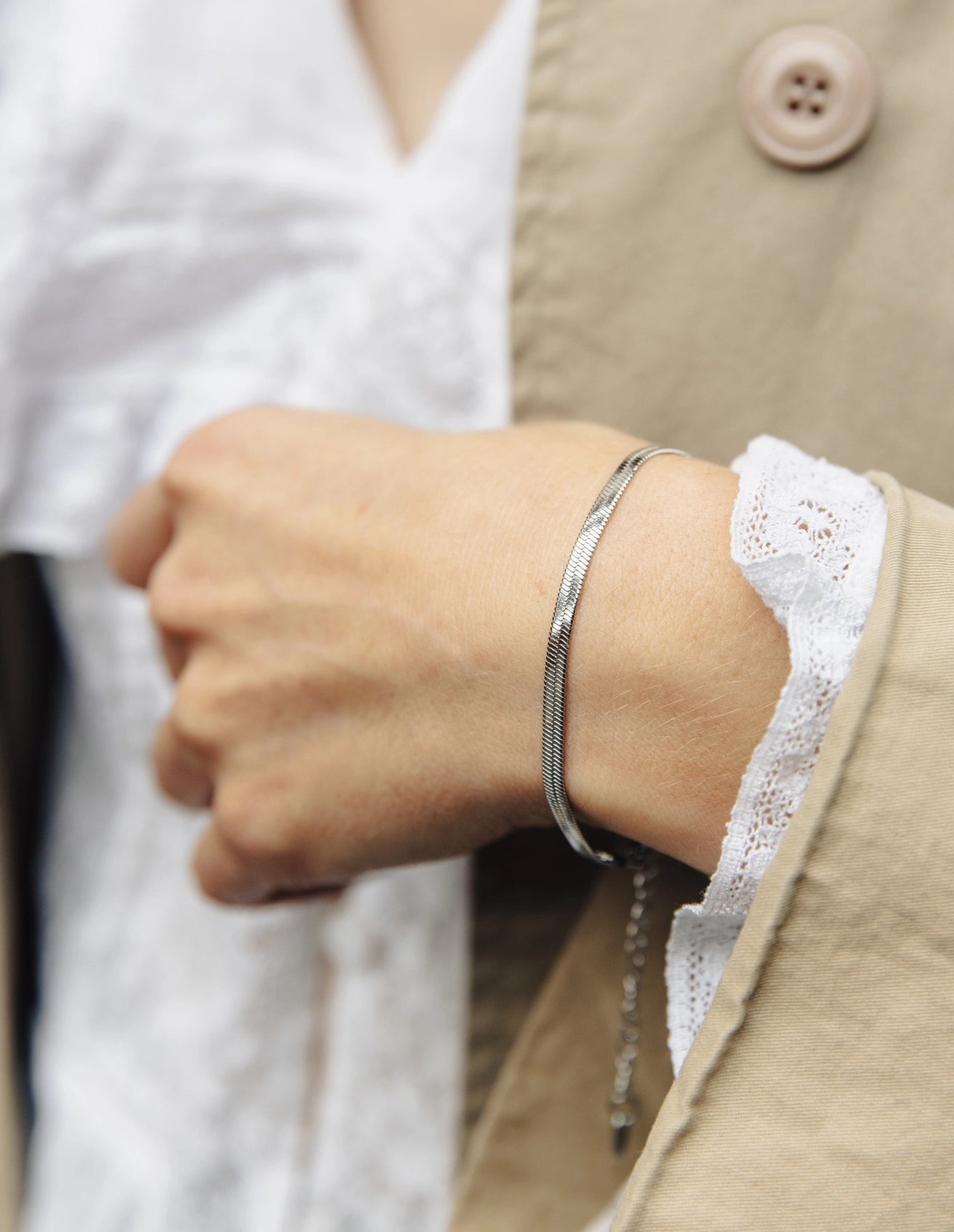 Snake Chain Bracelet - Water Resistant Silver Plating by Nordic Muse - Lifestory