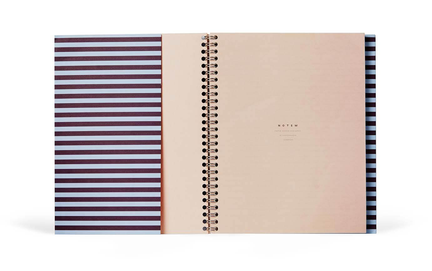 NELA Wirebound Spiral Notebook | Bordeaux & Blue | Large | Blank & Ruled | by Notem Studio - Lifestory - Notem Studio