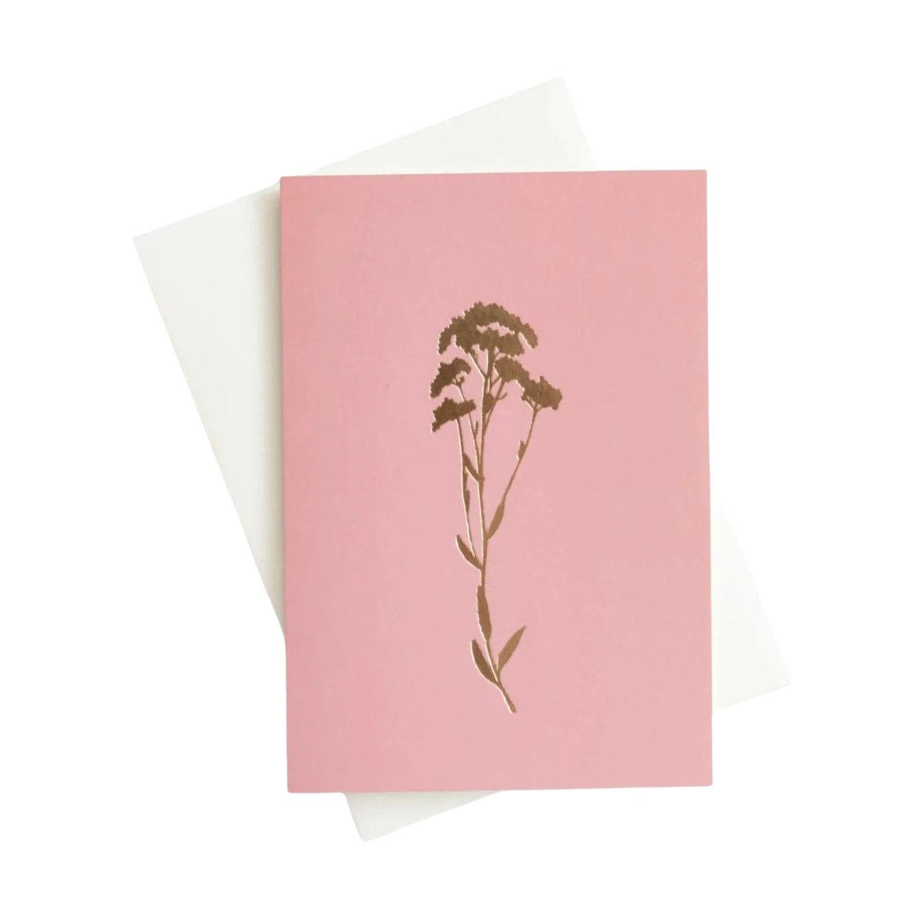 Alyssum Card | Brass on Rose Pink | Foil Blocked | by Ola - Lifestory