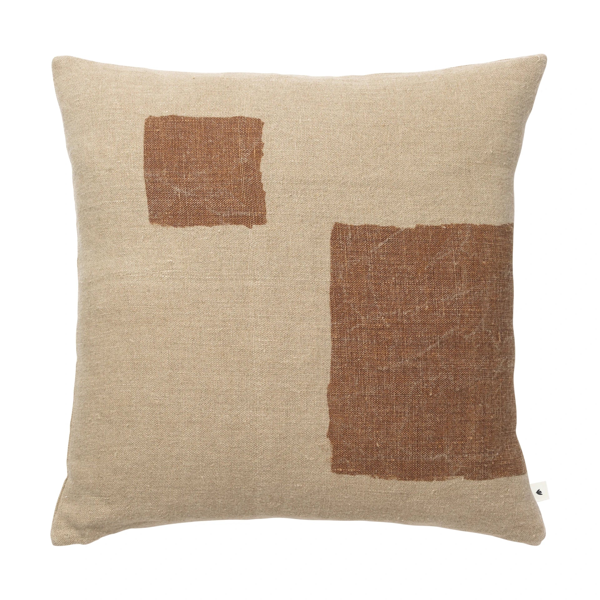 Ferm Living Oleo Square Linen Cushion in Natural & Sugar Kelp | Lifestory