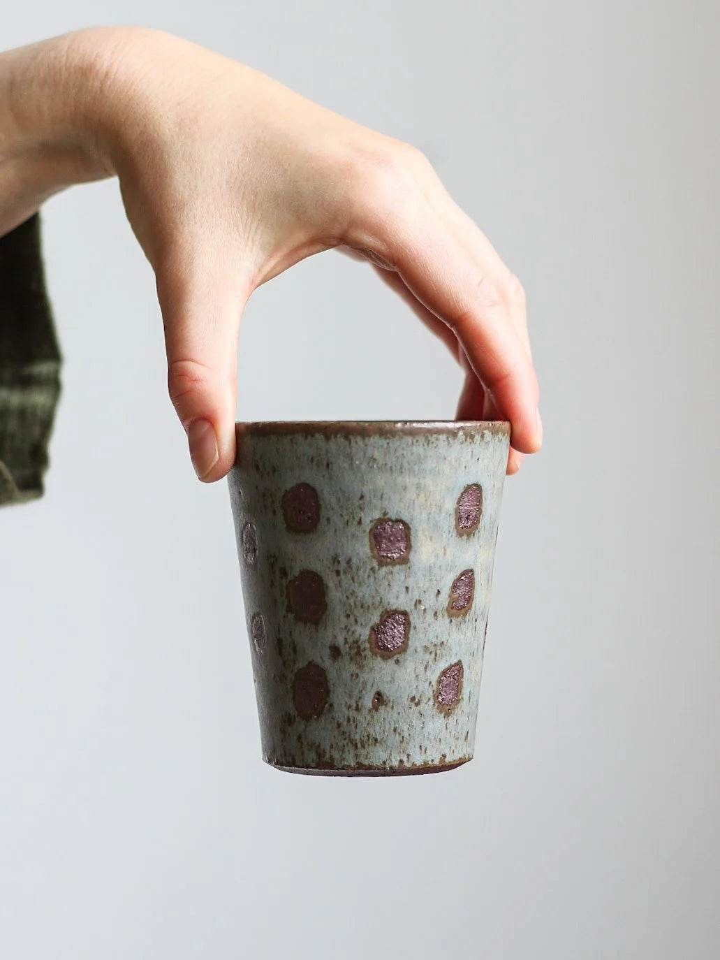 Patterned Beaker Mug in Dots | Hand Thrown | by Aku Ceramics - Lifestory