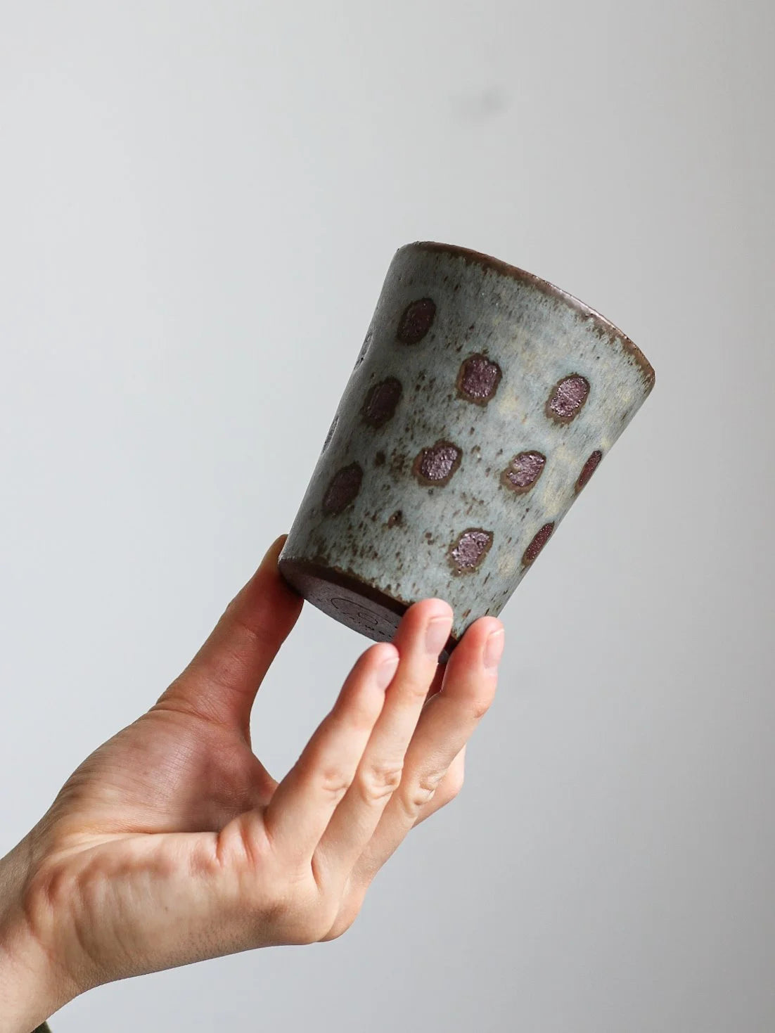 Patterned Beaker Mug in Dots | Hand Thrown | by Aku Ceramics - Lifestory