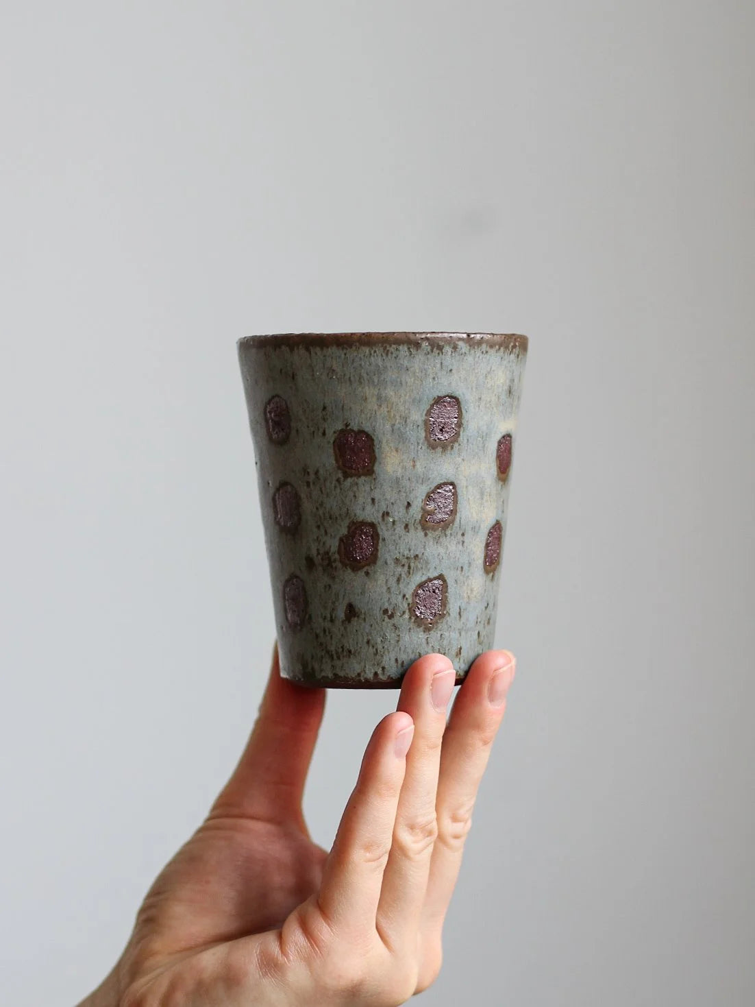 Patterned Beaker Mug in Dots | Hand Thrown | by Aku Ceramics - Lifestory
