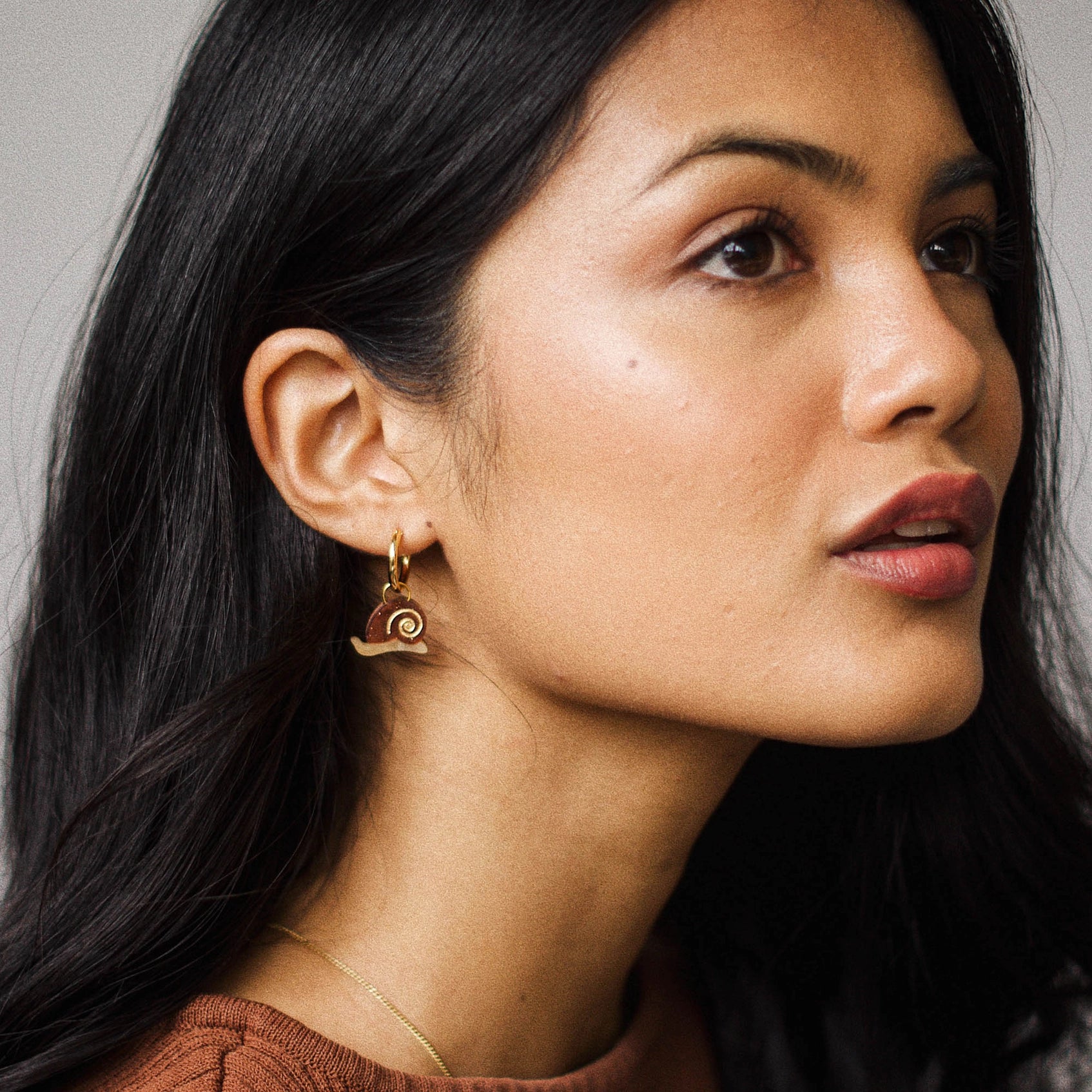 Pepper You Acrylic & Wood Garden Snail Hoop Earrings - Lifestory