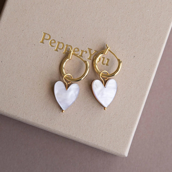 Love Grows Here Hoops - Gold Plate | Acrylic, Wood & Brass | by Pepper You - Lifestory