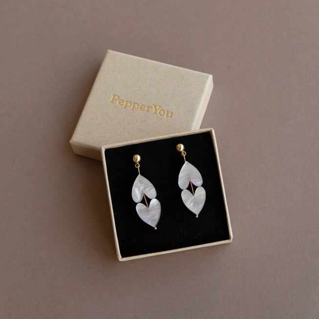 Queen of Hearts Drop Earrings | Acrylic & Wood | by Pepper You - Lifestory