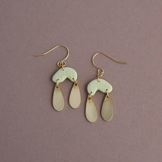 Pepper You Brass & Clay Rain Drop Earrings - Lifestory