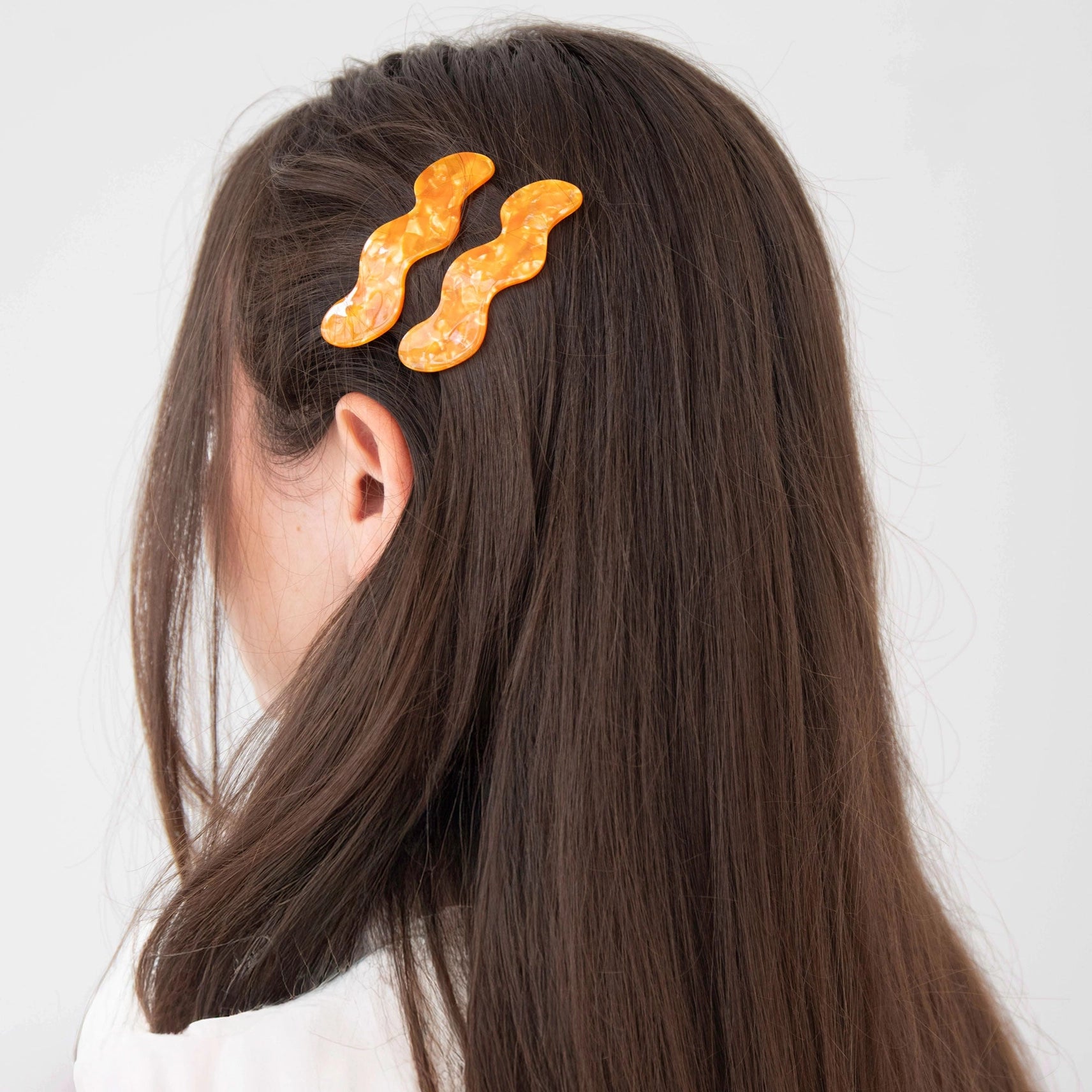 Pepper You Wavy Hair Slides in Tangerine - Set of 2
