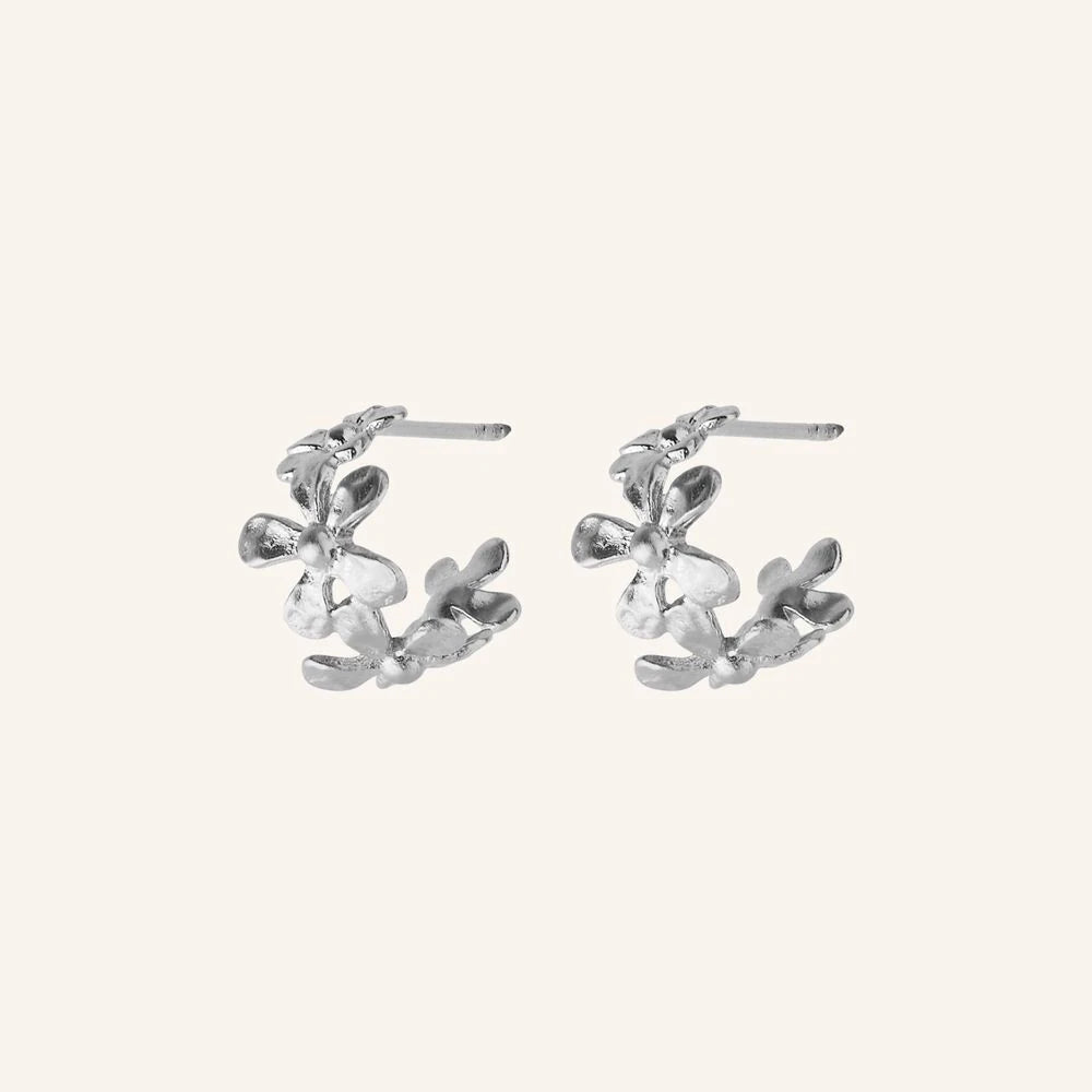 Wild Poppy Hoops in Silver and Gold-Plated Silver by Pernille Corydon - Lifestory