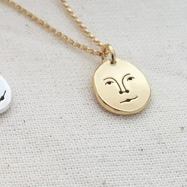 Polly Collins Mini Sun Face Necklace in 24k Gold Vermeil - Lifestory