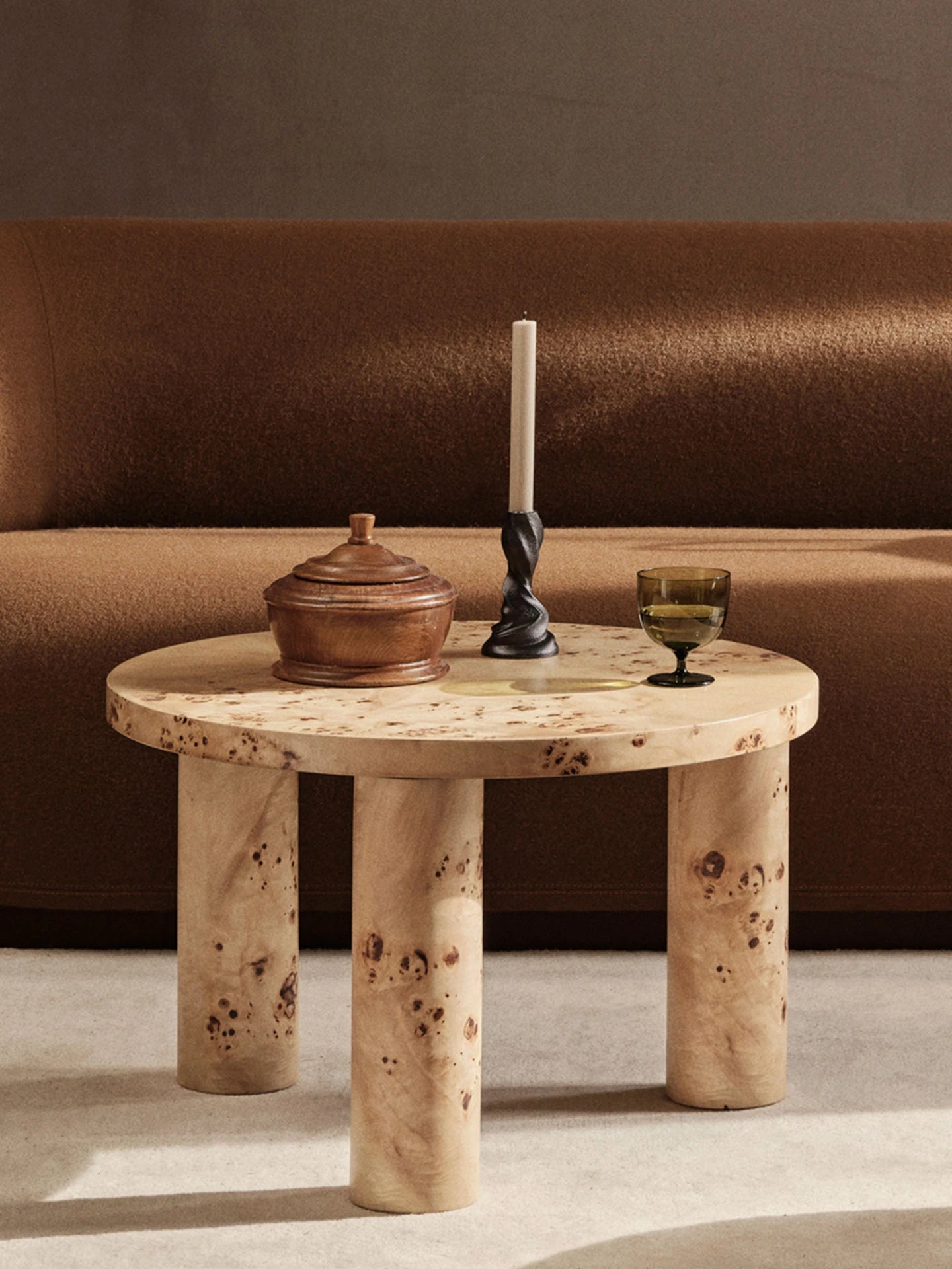 Post coffee table | Small | Poplar Veneer by ferm Living - Lifestory