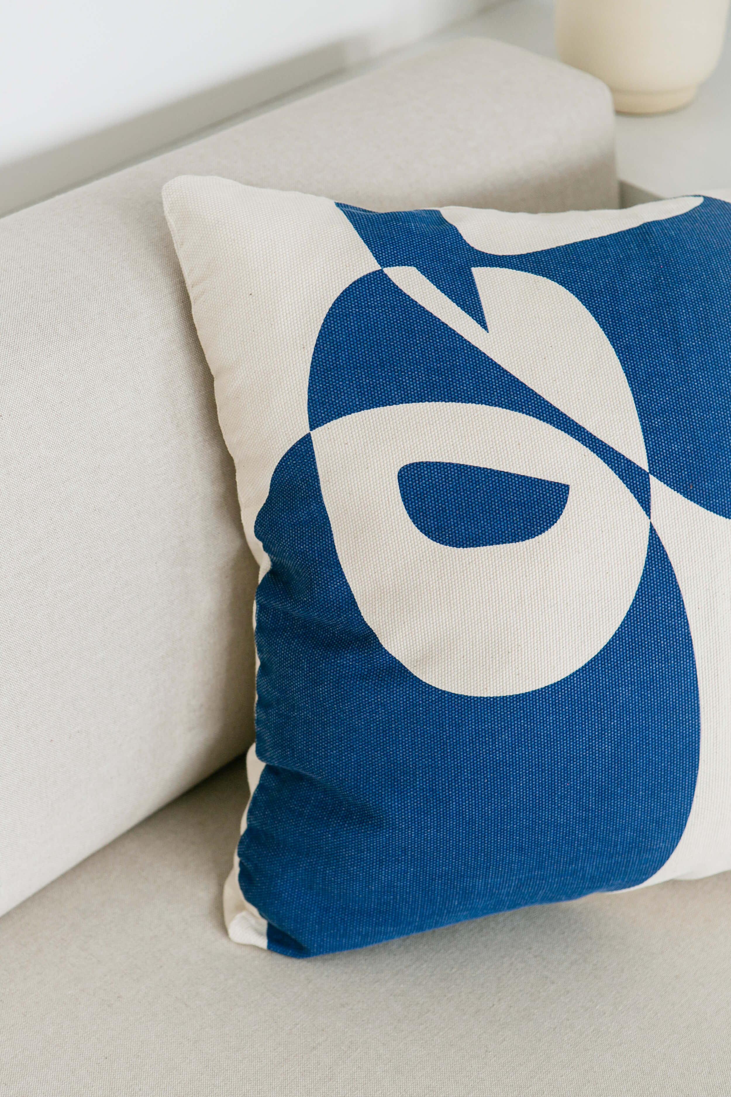 Printed Cushion Cover | Blue | Cotton | by O Cactuu - Lifestory - O Cactuu