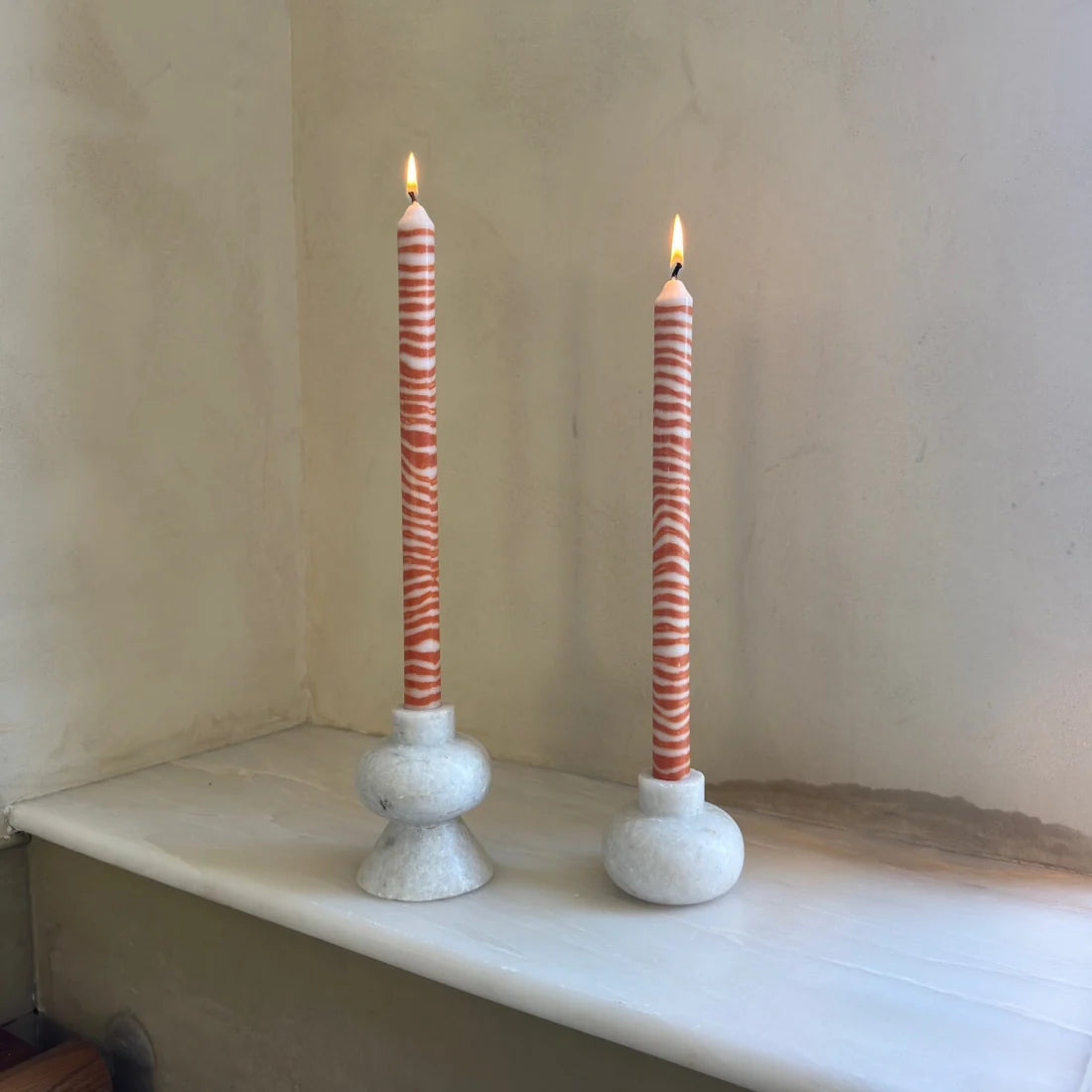 Pygmalion London Set of 2 Patterned Dinner Candles in Various Colours