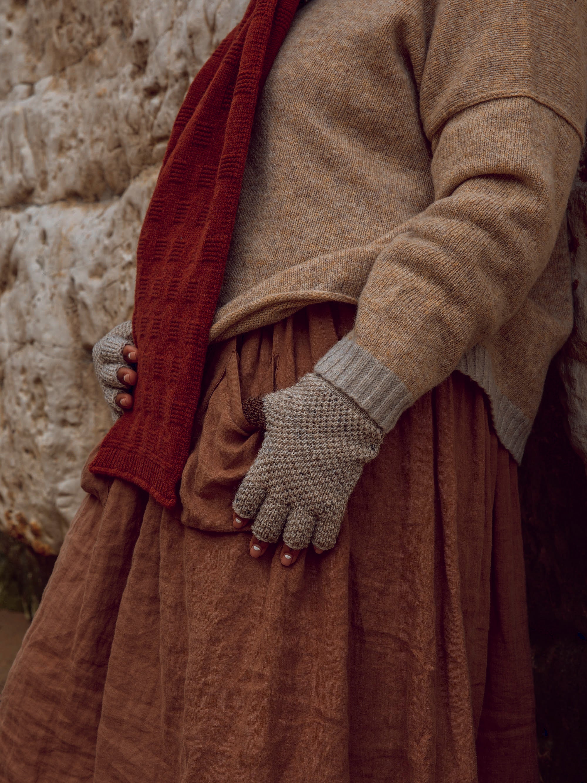 ROVE Knitwear British Wool Fingerless Gloves - UK Made - Lifestory