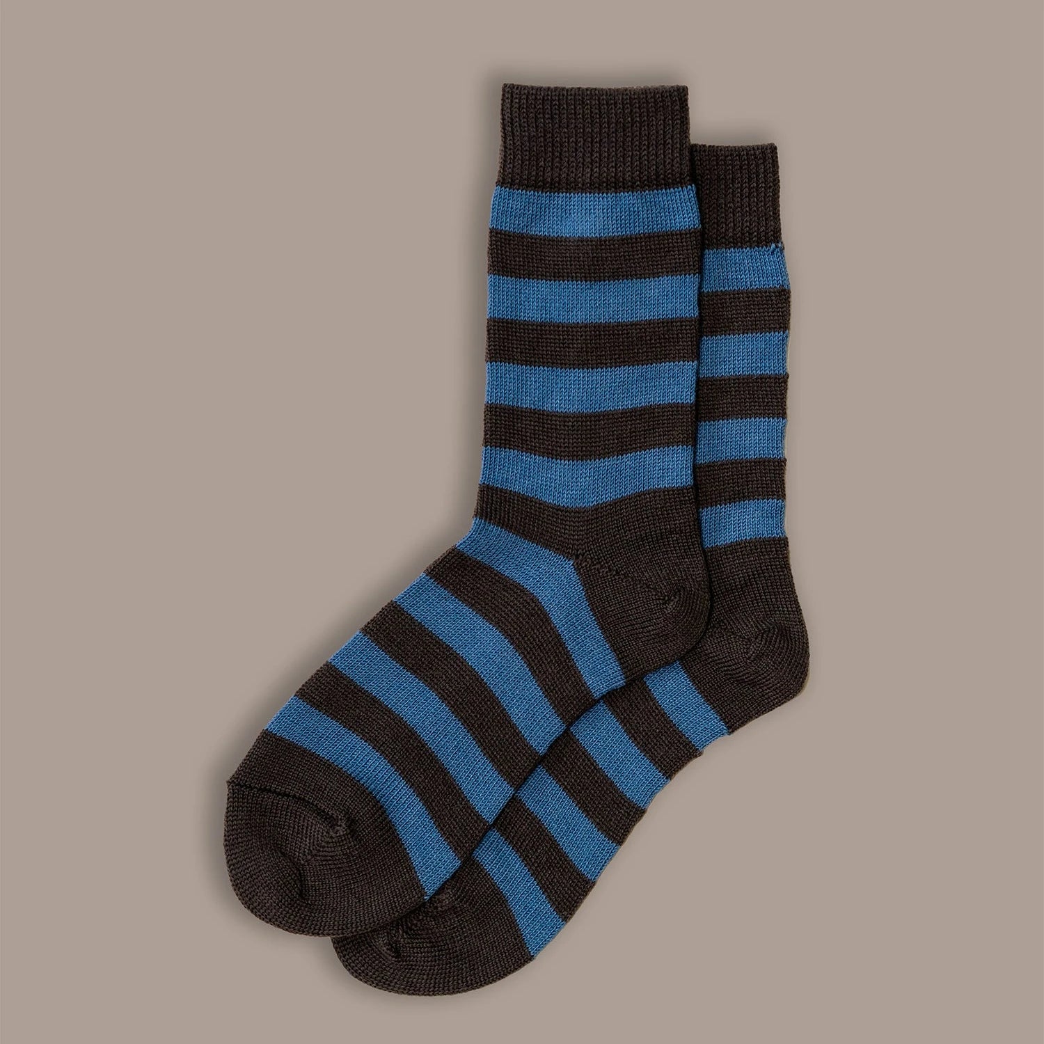 ROVE Knitwear Mens Stripe Fine Merino Wool Socks (UK 8-11) - UK Made