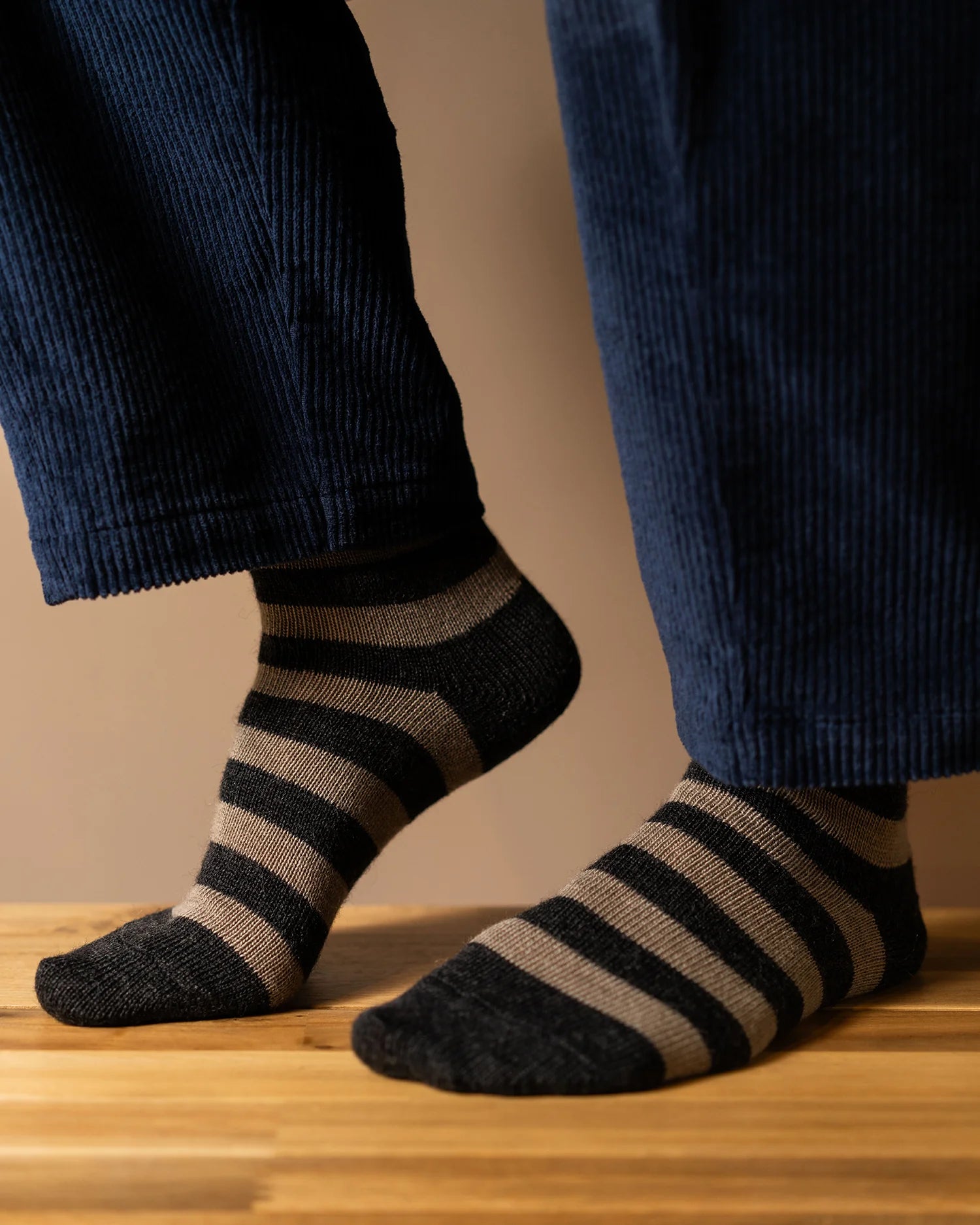 ROVE Knitwear Mens Stripe Fine Merino Wool Socks (UK 8-11) - UK Made