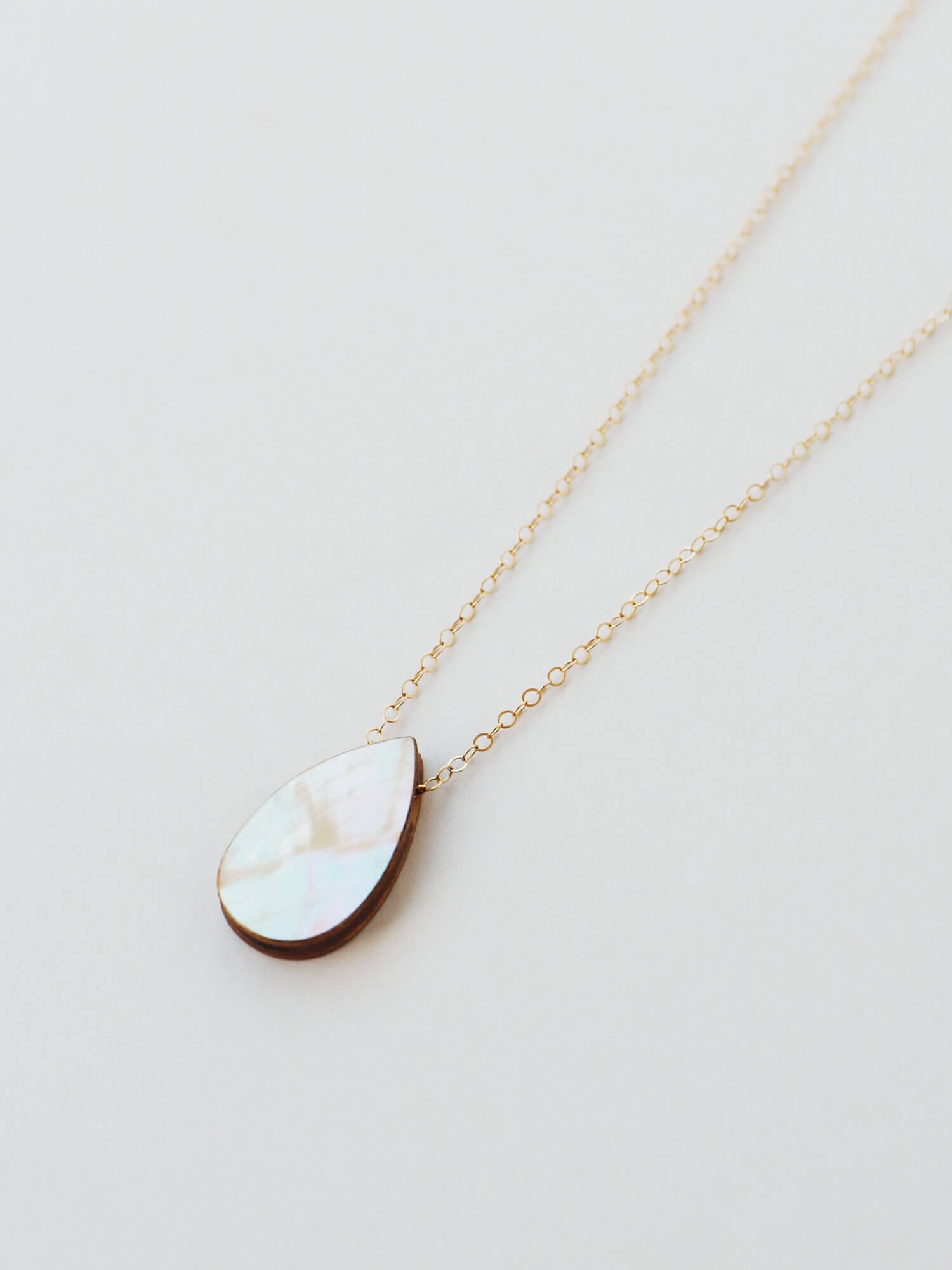 Raindrop Necklace | Cream Mother of Pearl | by Wolf & Moon - Lifestory