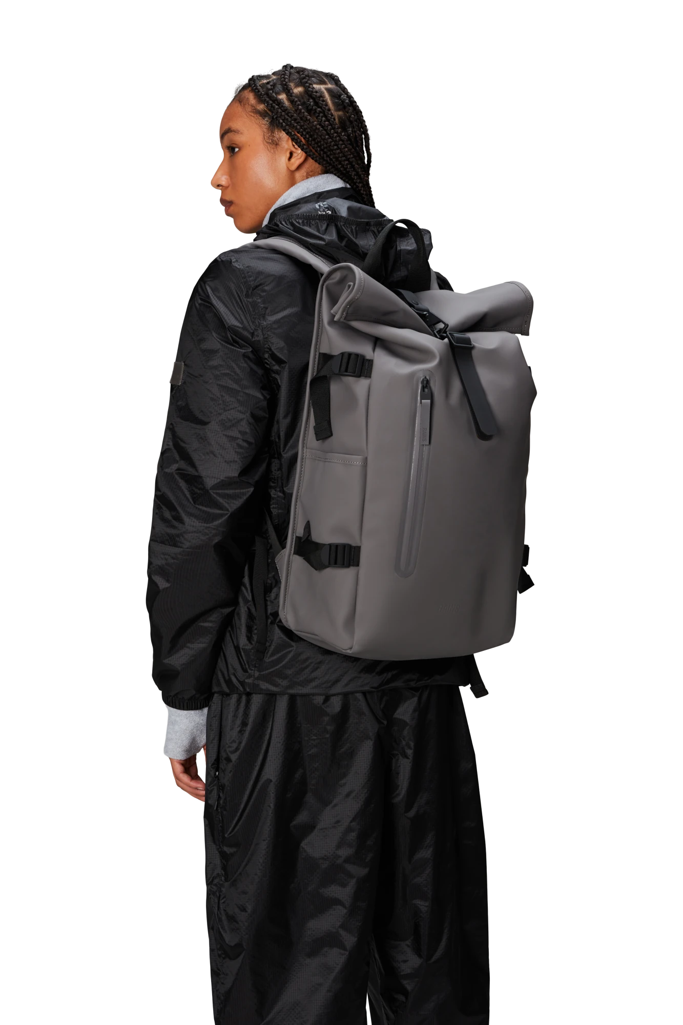 Rains Rolltop Rucksack Large in Grey | Lifestory