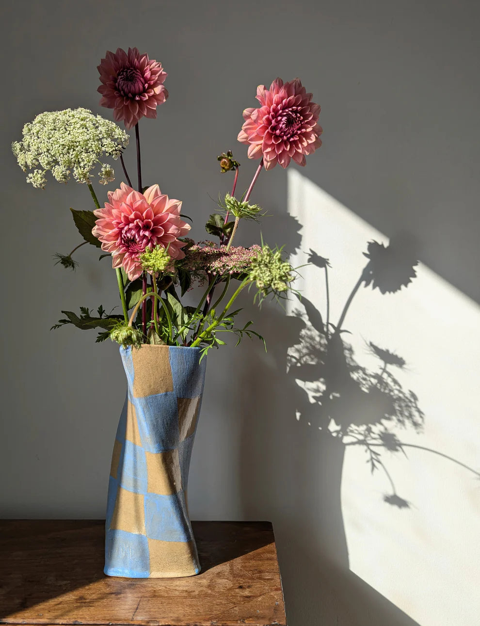 Rosie Gore Check Twist Vase in Various Colours - Lifestory