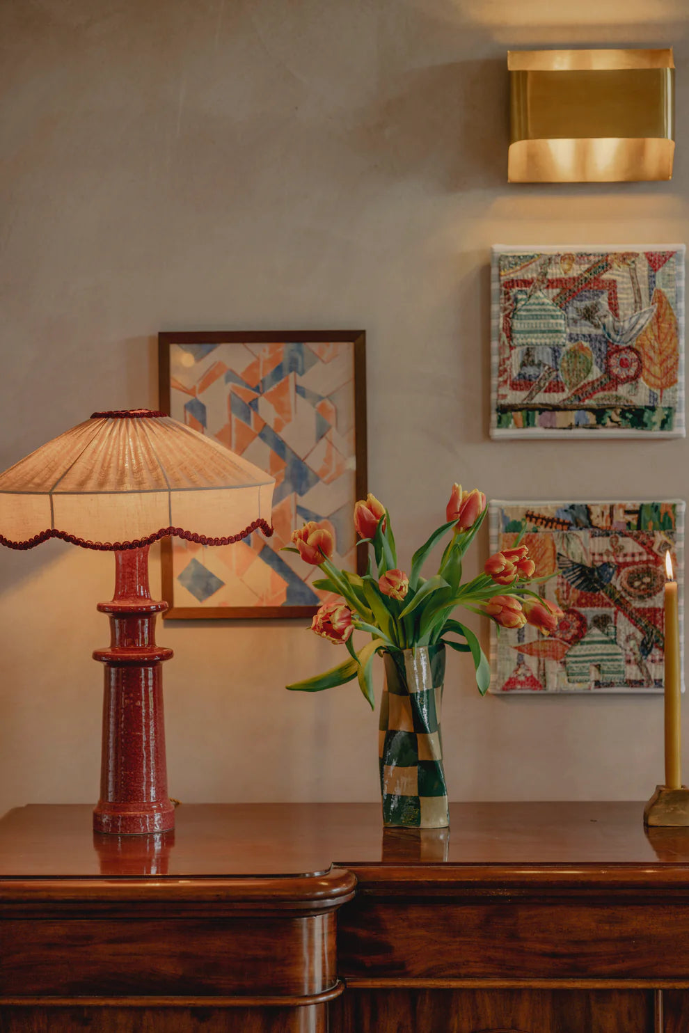 Rosie Gore Check Twist Vase in Various Colours - Lifestory