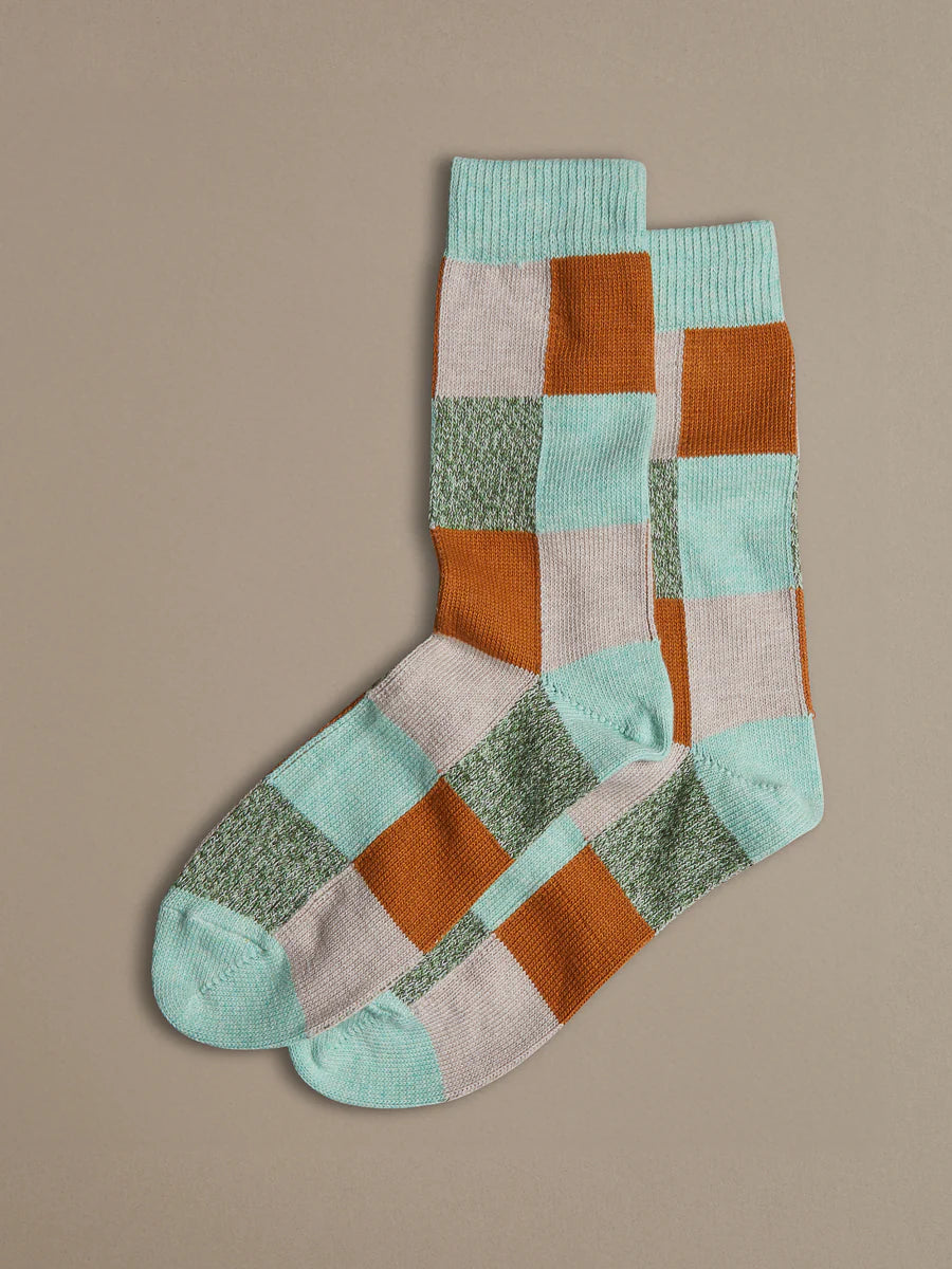 ROVE Knitwear Mens Patchwork Organic Cotton Socks - UK Made