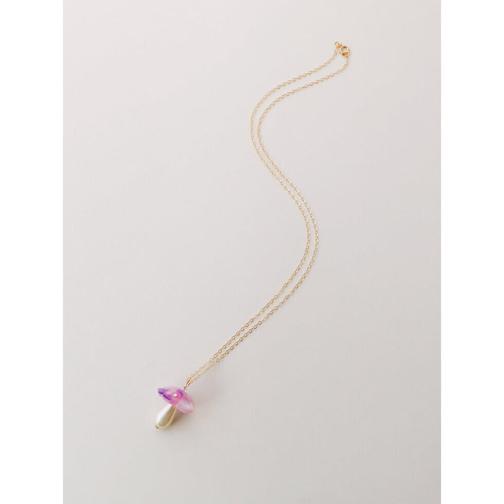 Shroom Necklace | Lavender Speckle | Acrylic & Glass | by Wolf & Moon - Lifestory