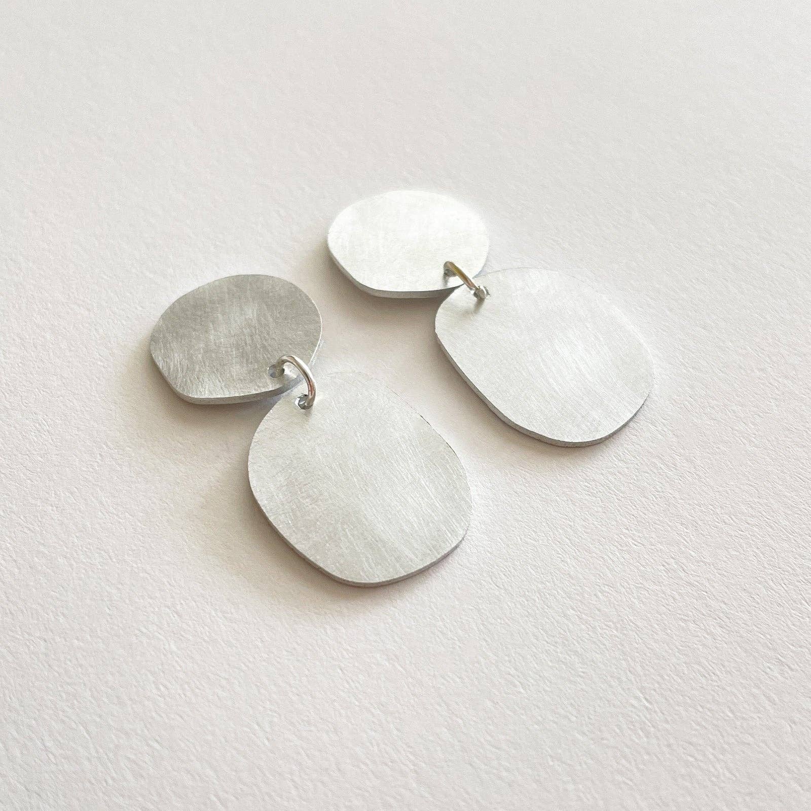 Silver and Aluminium Cobble Earrings by Tom Pigeon | Lifestory