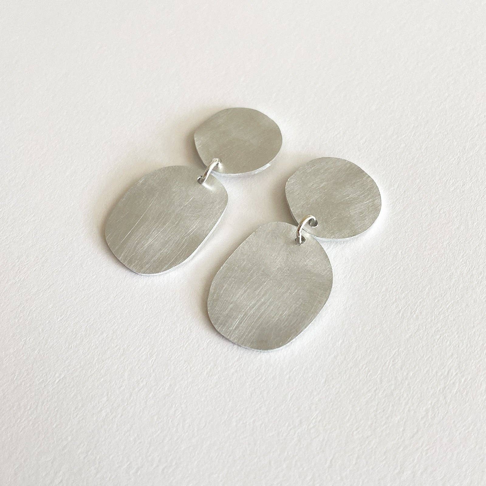 Silver and Aluminium Cobble Earrings by Tom Pigeon | Lifestory
