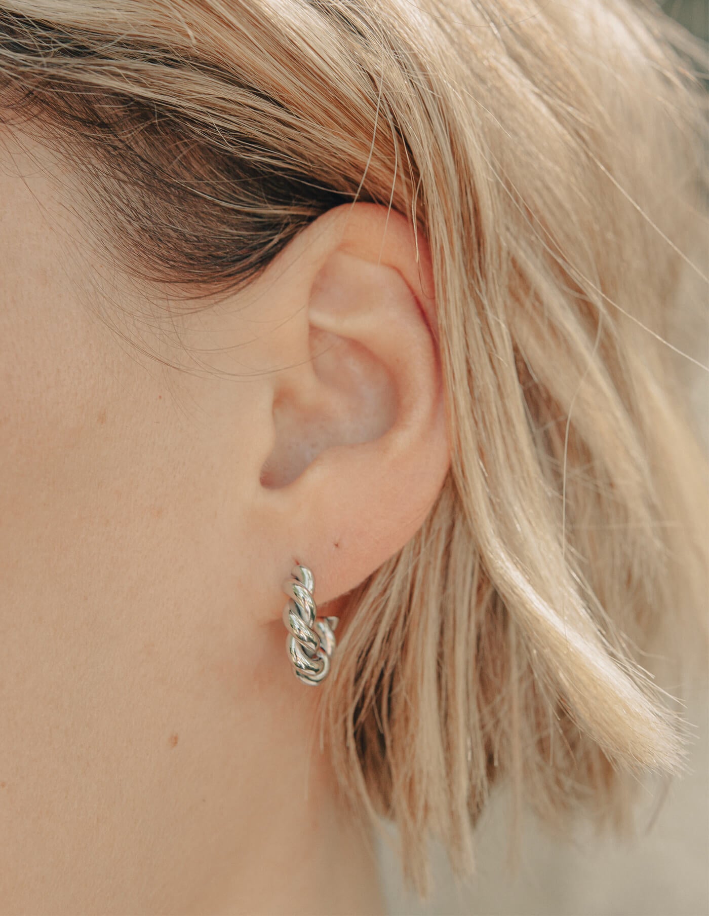 Gold Ridge Twist Hoop Earrings | Waterproof | Gift Boxed | by Nordic Muse - Lifestory