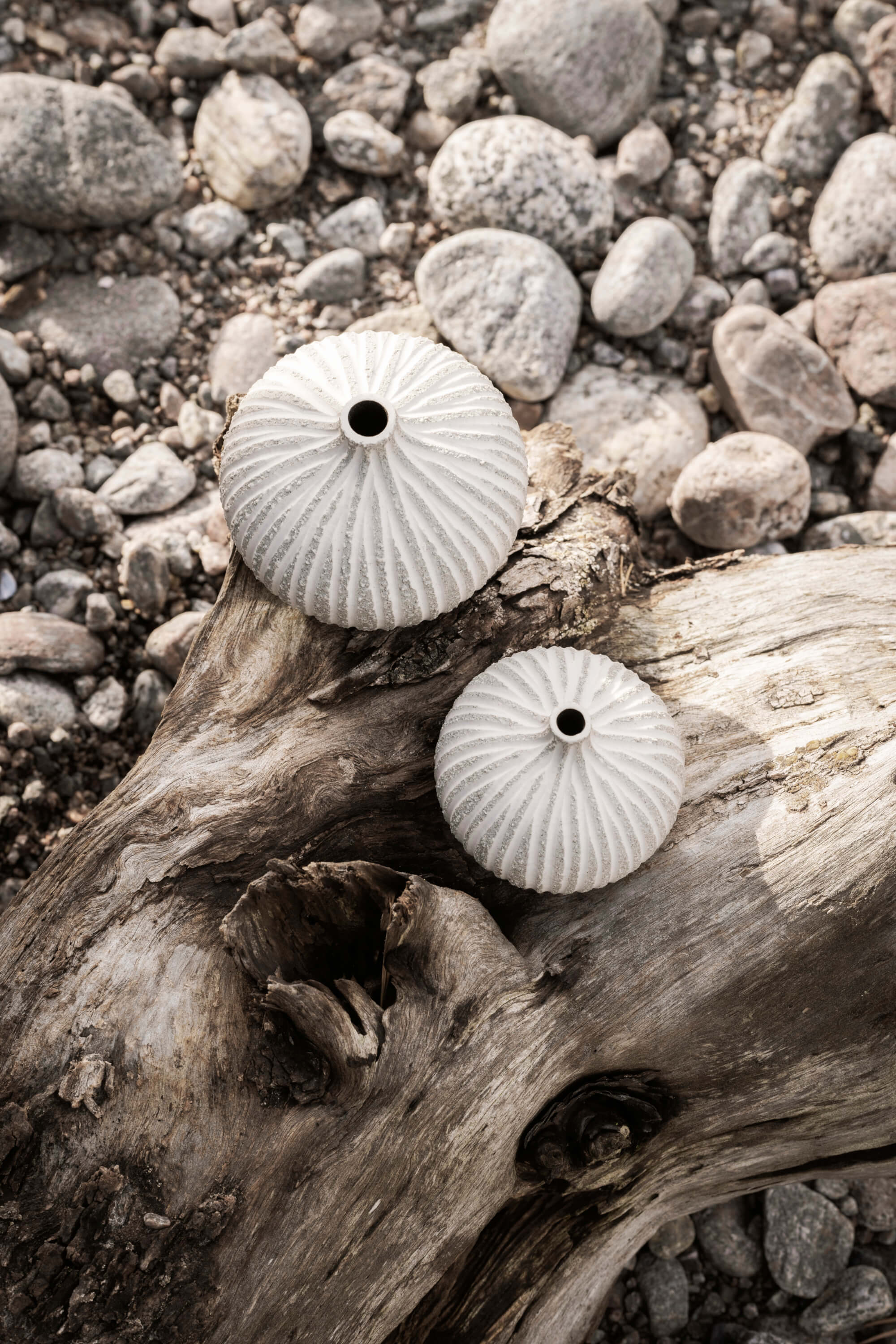 Bari Vase | Small | Stone Stripe Light Grey Rough Lines | by Lindform - Lifestory - Lindform