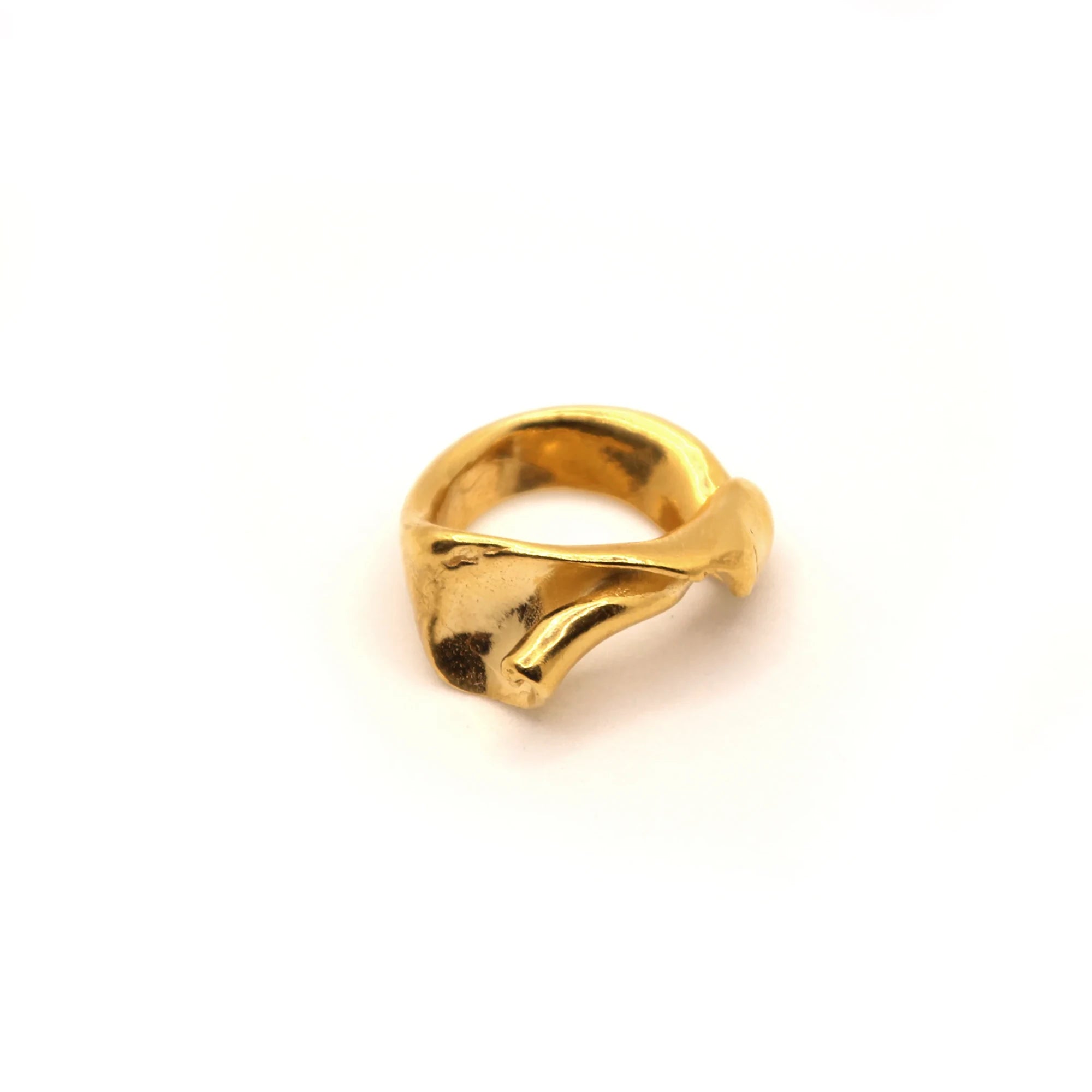 Smooth Fragmented Shell Ring in Gold by Hannah Bourn