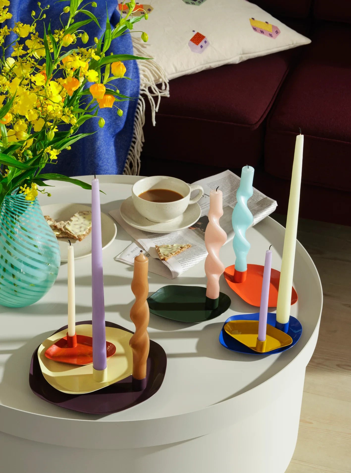 Broste Copenhagen Set of 10 Smooth Taper Candles (Ø1.2 x H21 cm)