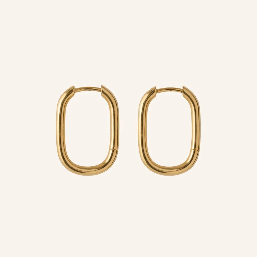 Soft Edge Huggies Earrings in Gold Plated Silver by Pernille Corydon | Lifestory