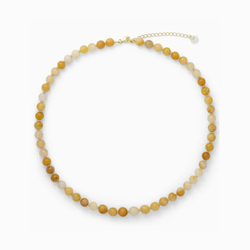 Soï Copenhagen Hailey necklace with Orange Aventurine crystal beads in 18k gold