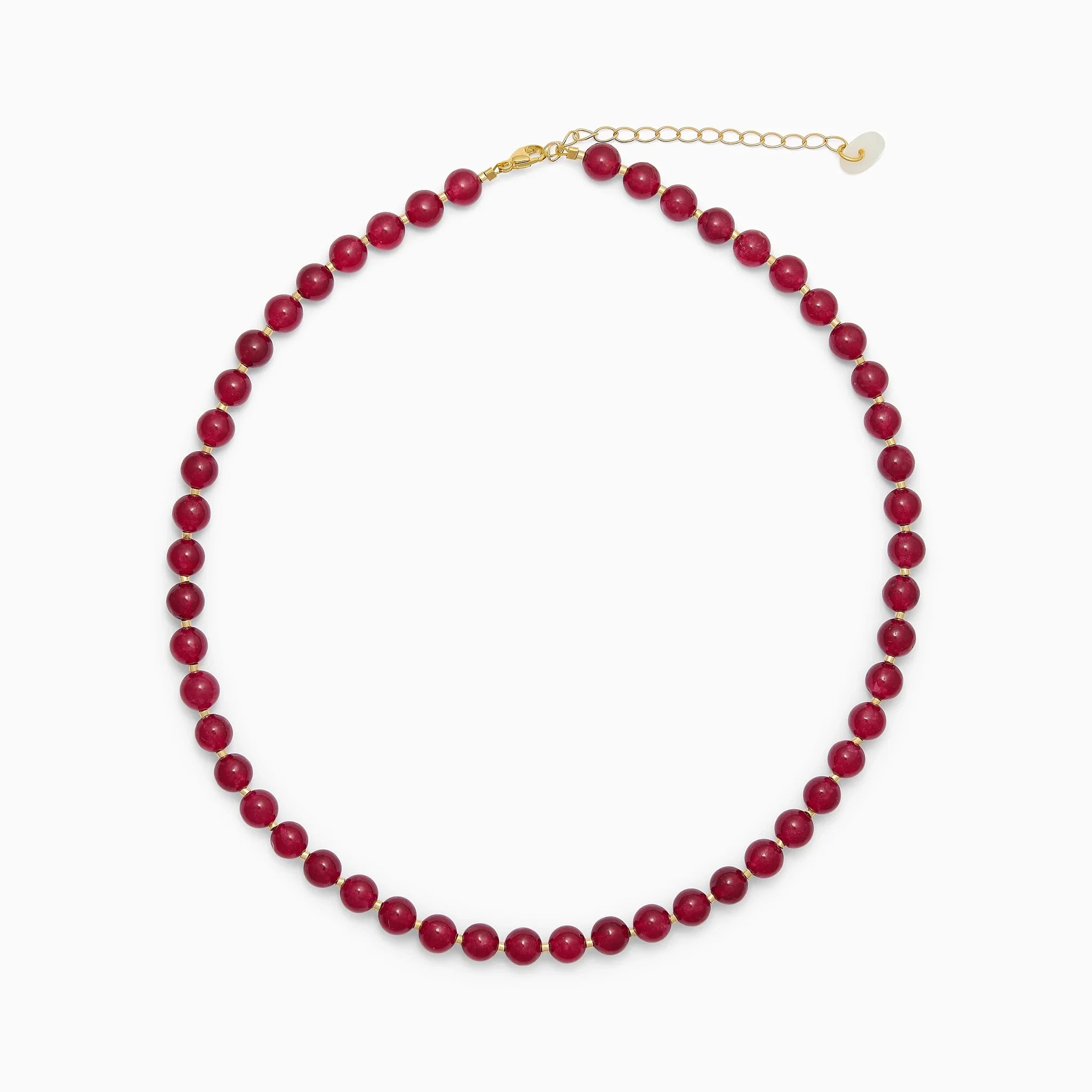 Soï Copenhagen Hailey necklace with Red Jade crystal beads in 18k gold