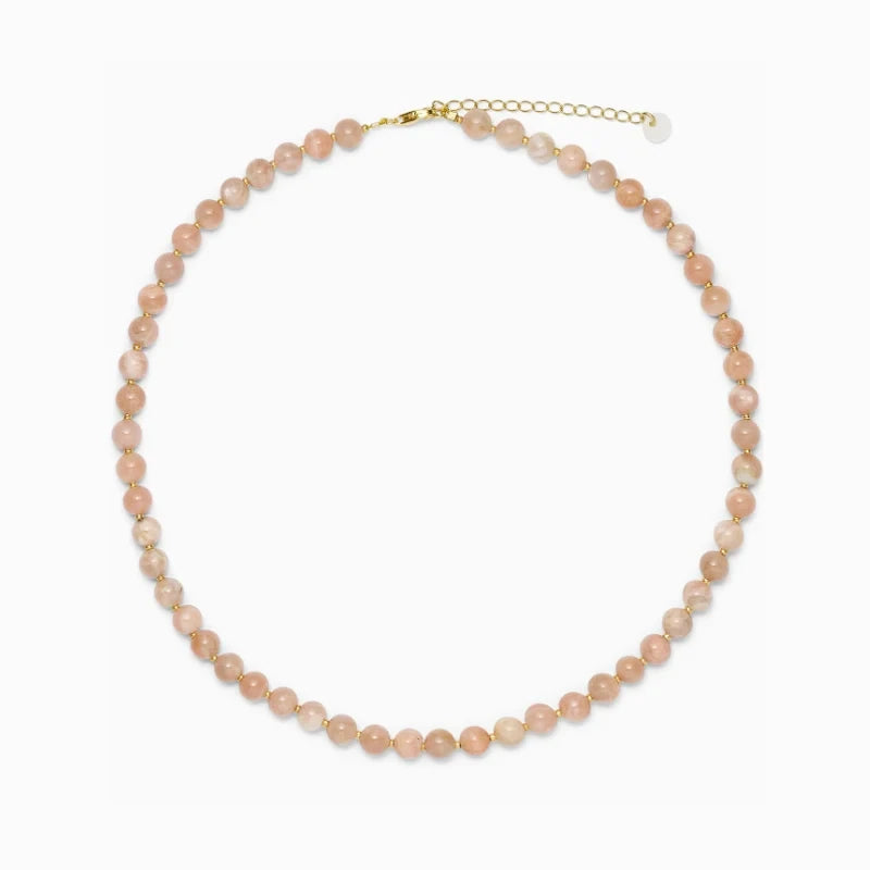 Soï Copenhagen Hailey necklace with Sunstone crystal beads in 18k gold