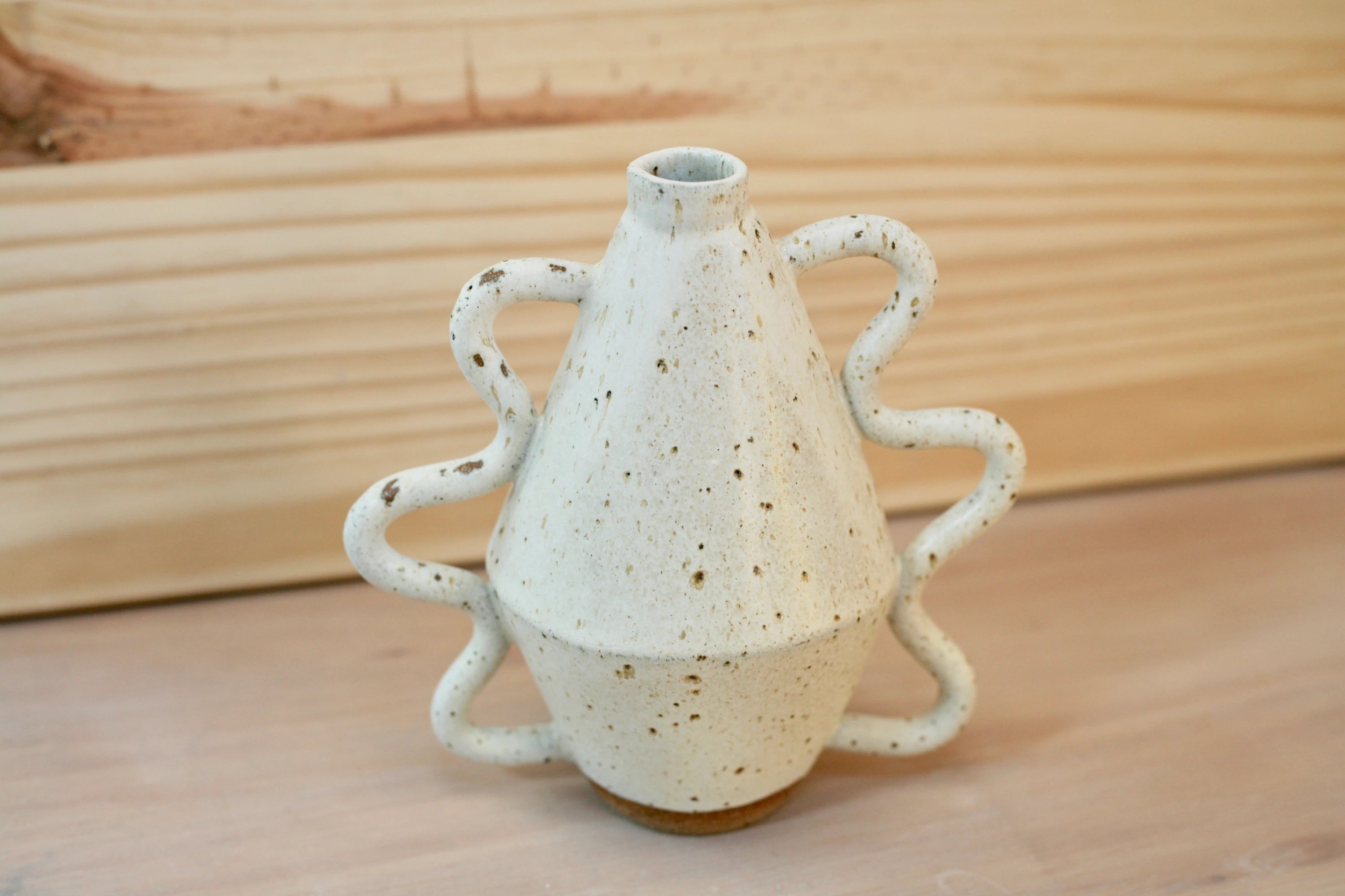 Sophie Alda Diamond Stoneware Bottle With Wiggle Arms - Lifestory