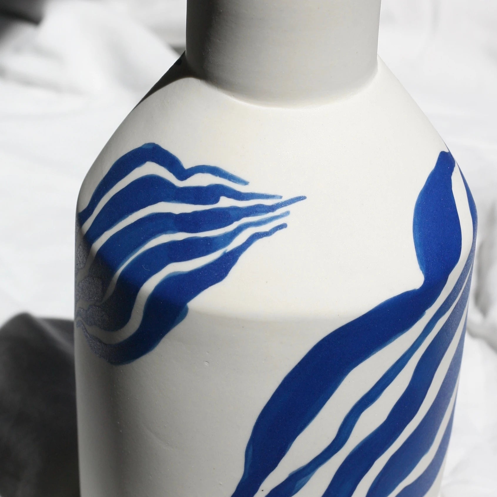 Sophie Alda Tall Porcelain Bottle Vase in Leaf - Lifestory
