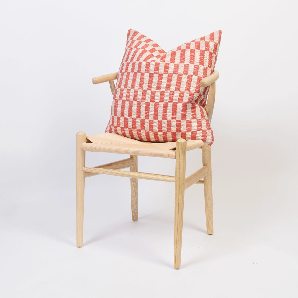 Sophie Home Blok Woven Square Cushion Cover - Optional Inner | Orange